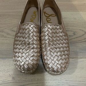 Catherines Metallic Leather Slip-On Shoes